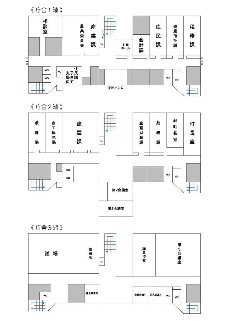 役場庁舎案内図