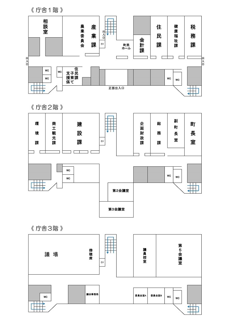 役場庁舎案内図